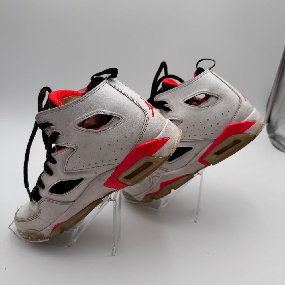 Jordan Flight Club 91 Kids White Black Infrared Basketball Shoes 555472-102 - Picture 4 of 16